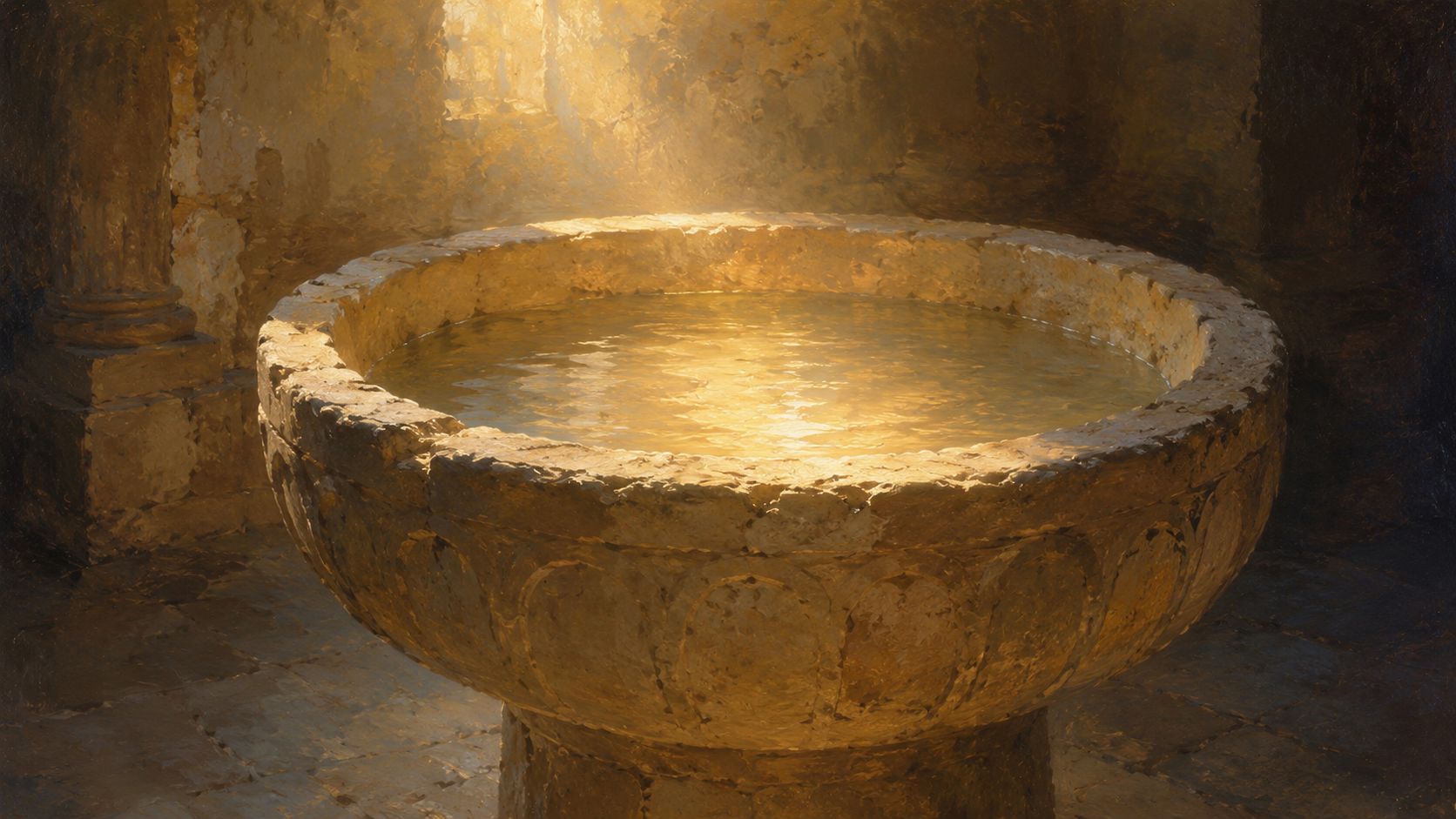 The risen Christ commissioning the disciples to go and make disciples, baptizing in the name of the Father, Son, and Holy Spirit