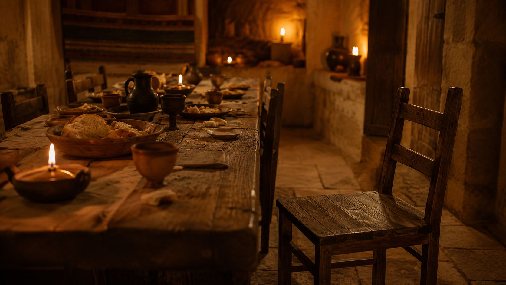 Lamplight in the upper room on the last night