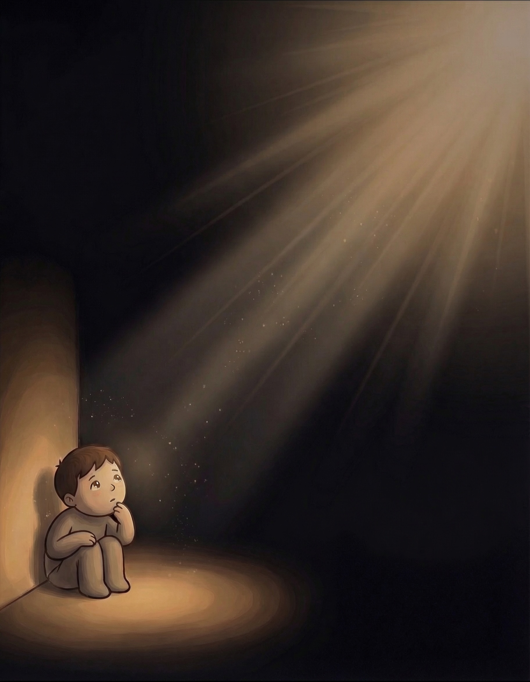 The warm glow intensifies as the unseen source brightens, its light reaching from beyond the frame